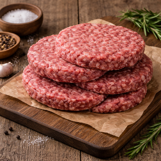 Pasture-Raised Beef Patties (80/20 Blend) – Freddie Wieder Farms, Humansville MO